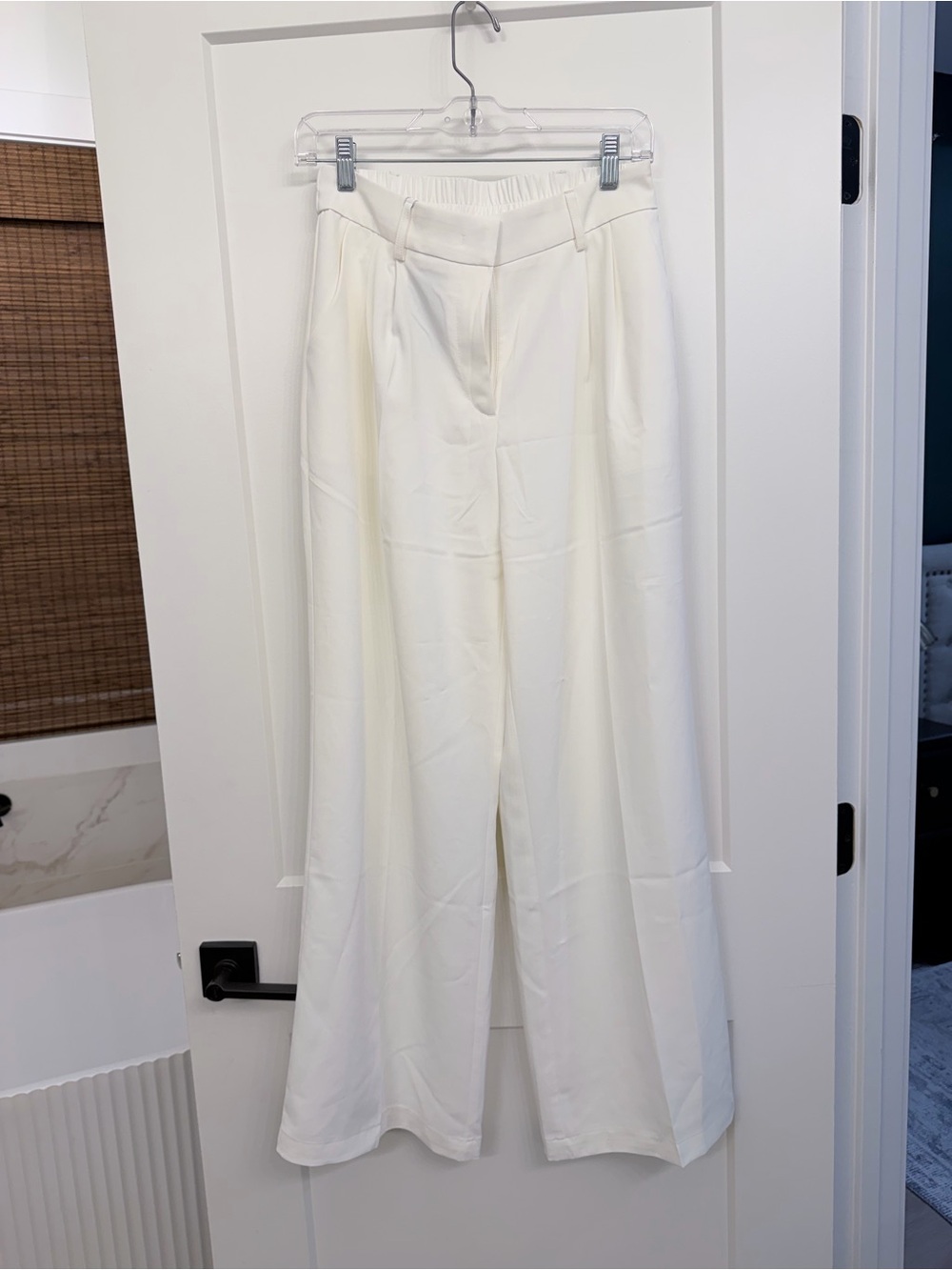 Amazon White Cropped Pants Elastic Waist - FUNYIO
